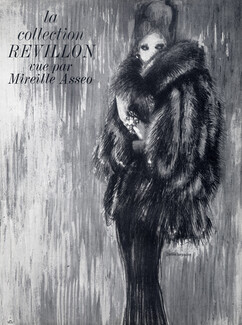 Collection Revillon "Vue par Mireille Asseo" 1964 Panthère, vison, loutre, Fur Coats, Article 5 pages, 5 pages