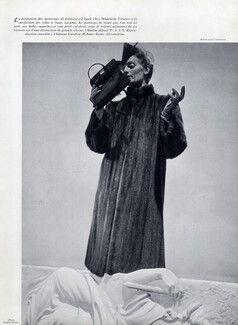 Madeleine Vionnet (Fur) 1938 Photo Eugène Rubin, Fur Coat, Caroline Reboux