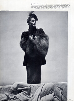 Madeleine Vionnet 1938 Photo Eugène Rubin, Fur Coat, Caroline Reboux