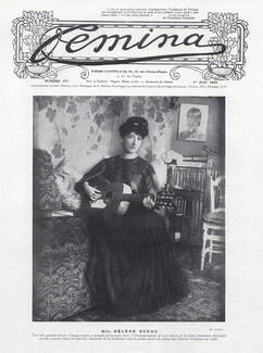 Un Grand Peintre : Mlle Hélène Dufau, 1908 - Portrait, Texte par Gabrielle Réval, 2 pages
