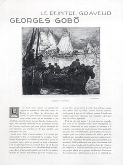 Le Peintre Graveur Georges Gobô, 1926 - Barques a Chioggia, Artist's Career, Text by Gaston Varenne, 4 pages