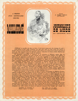 Mallarmé Journaliste de Mode, 1942 - Stéphane Mallarmé, La Dernière Mode, Centenary Rex Whistler, Texte par Françoise Rais, 4 pages