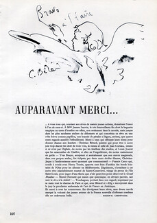 Auparavant Merci..., 1946 - Christian Bérard Jean Cocteau, Touchagues, Dignimont, Guillaume Gillet... Fashion Competition, Text by Roger-M. Chenevard, 14 pages