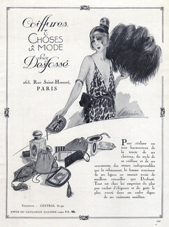 Desfossé (Hairstyle) 1920 Hairpieces, Handbag, Powder Box, Jean Claude