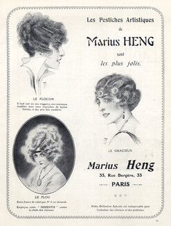 Marius Heng (Hairstyle) 1919 Wig, Hairpieces, Marcel Fromenti & Maurice Millière