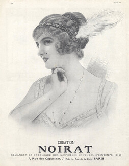 Noirat (Hairstyle) 1913 Wig, Hairpiece