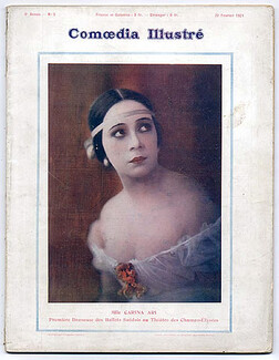 Comoedia Illustré 1921 n°5, Chauve-Souris, Ballets Suédois, Soudeikine, Remisoff, Léon Bakst, Maria Koustnetzoff