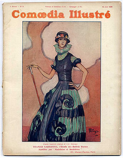 Comoedia Illustré 1920 n°8, Jean-Gabriel Domergue, Russian Ballet, Ida Rubinstein, Léon Bakst, Drésa