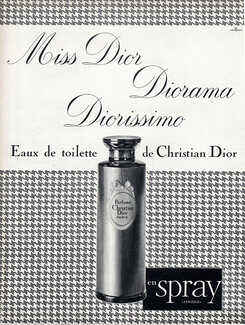 Christian Dior (Perfumes) 1962 Miss Dior, Diorissimo, Diorama, Spray