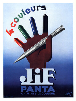 JIF Panta (Pens) 1945 Robert Roquin Poster Art