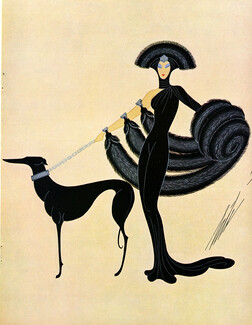 Erté 1959 Art Deco Greyhound Dog