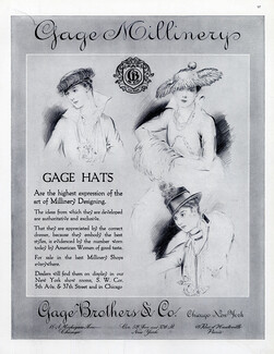 Gage Brothers & Co (Millinery) 1915 Fashion Illustration Hats