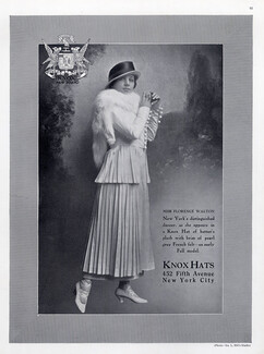 Knox (Millinery) 1915 Miss Florence Walton, Fashion Photography Hat