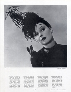 Schiaparelli 1938 Doll's hat Shape, Toque in Heron, Photo Anzon