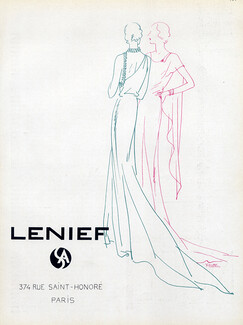Alfred Lenief (Dresmaker Clothing) 1930 Vitrotto, Evening Gown