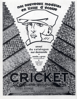 Cricket (Hats) 1928 J. Cornu, René Vincent, Fabric of the Scotland