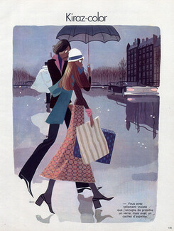 Edmond Kiraz 1973 Shopping in the Rain, Kiraz-color