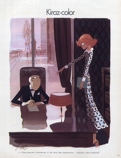 Edmond Kiraz 1973 The Boss and his Secretary, Kiraz-color