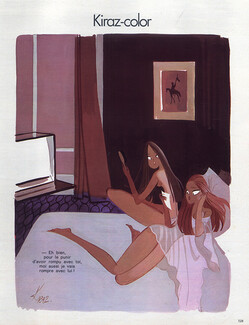 Edmond Kiraz 1973 Topless Sexy Girl, Kiraz-color