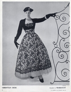 Christian Dior 1951 Photo Seeberger, Evening Gown, Embroidery Marescot