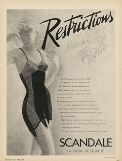 Scandale (Lingerie) 1941 Restrictions Girdle M. S. de Saint Marc