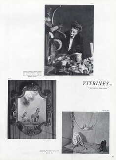 Vitrines... et fanfreluches, 1946 - Annie Beaumel Shop windows, Fath, Hermès, Ricci, 3 Pages, 3 pages