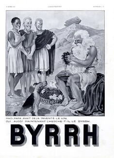 Byrrh 1935 Greek antiquity, grapes harvest