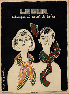 Lesur (Fabric) 1949 Scarves, Claude Bonin