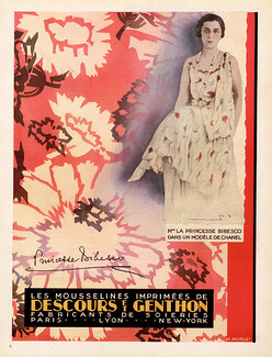 Chanel 1930 Descours et Genthon Summer Dress Chanel Princesse Bibesco