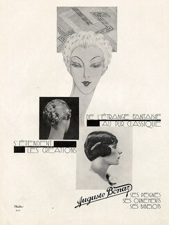 Auguste Bonaz (Combs) 1927 Art Deco Style, Hairstyle
