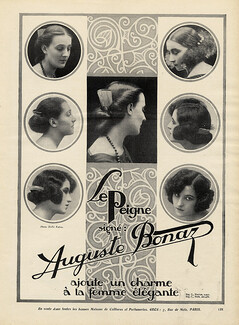 Auguste Bonaz 1920 Hairstyle, Combs