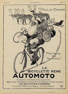 Automoto (Bicycles) 1921 Mich, Santa, Christmas
