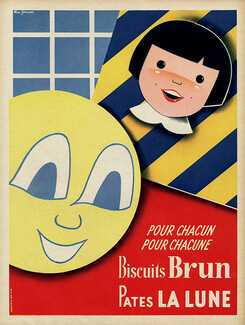 Biscuits Brun, La Lune 1953 Rico Zermeno (L)