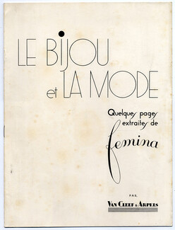 Van Cleef & Arpels 1933 L'Art du Bijou, The Art of Jewel, Catalog, Renéburel, 8 pages