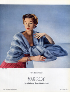 Boucheron (Bracelet) & Max Reby (Fur) 1952 Photo Gene Fenn
