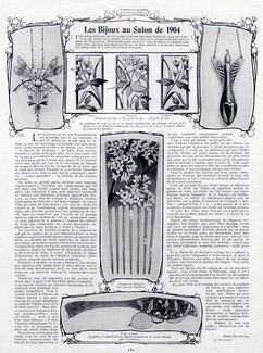 Lucien Gaillard & Feuillâtre (Jewels) 1904 Pendant, Combs, Art Nouveau