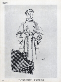 Dormeuil Frères 1949 Simone Souchi, Fashion Illustration