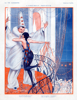 Vald'Es 1927 Carnival Harlequin Pierrot