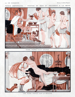 Joseph Kuhn-Régnier 1928 Menus d'Epiphanie, Nude, Lovers, Kiss