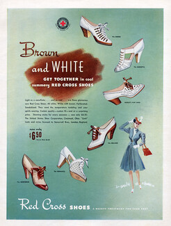 Red Cross (Shoes) 1939 Brown and White