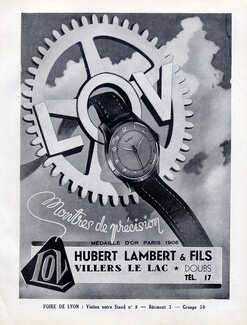 Hubert Lambert & Fils (Watches) 1950 Model Lov, Illustrator Lecoq