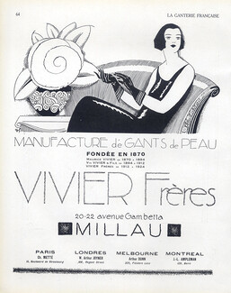 Vivier Frères (Gloves) 1924 Established in 1870, Millau