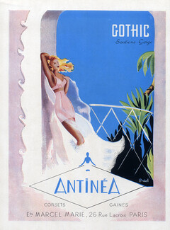 Antinéa (Lingerie) 1947 Girdle Corset Bra Ets Marcel Marie