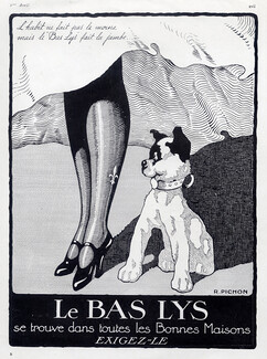 LYS (Stockings) 1923 R. Pichon, Dog