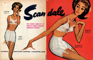 Scandale (Lingerie) 1962 Pierre Couronne, Girdle & Bra