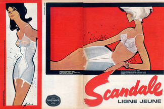 Scandale (Lingerie) 1963 Pierre Couronne, Girdle & Bra