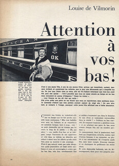 Attention à vos bas !, 1962 - Moscou Station, Stockings Le Bourget, Texte par Louise de Vilmorin, 2 pages