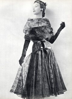 Balenciaga 1952 Cocktail Dress of Black Lace, Philippe Pottier