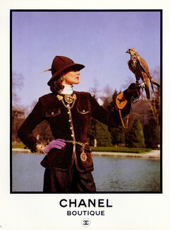 Chanel (Boutique) 1988 Inès de la Fressange Holding Hawk