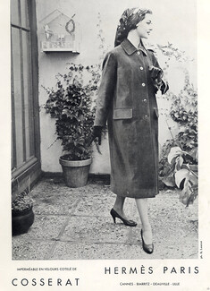 Hermès (Couture) 1956 Coat, Photo Robert Laurent, Cosserat